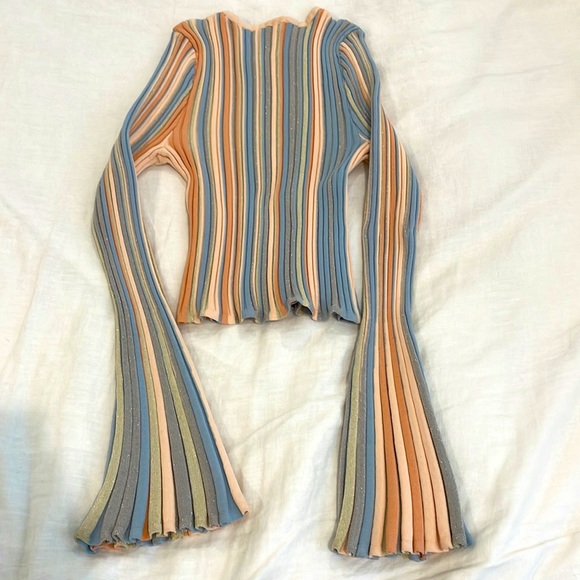 RONNY KOBO disco crop sweater w bell sleeves. 1970’s chic. - Picture 3 of 4